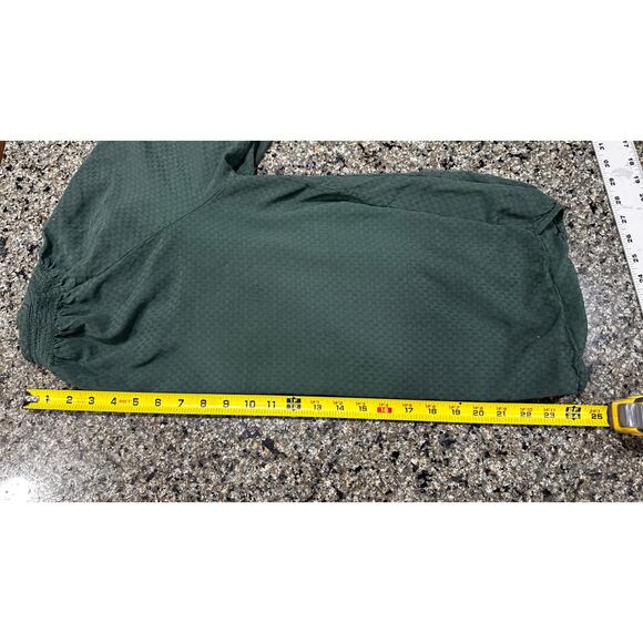 Dressbarn Top Women Plus 1X Green Bohemian Peasant Prairie Cottage Earthy Henley - Picture 8 of 8